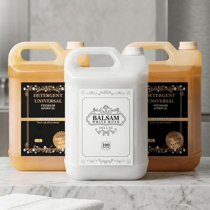 Pachet 2x Detergent Universal Premium Automat Gel- 10L + 1x Balsam de rufe 5L Extra Parfum Chanela