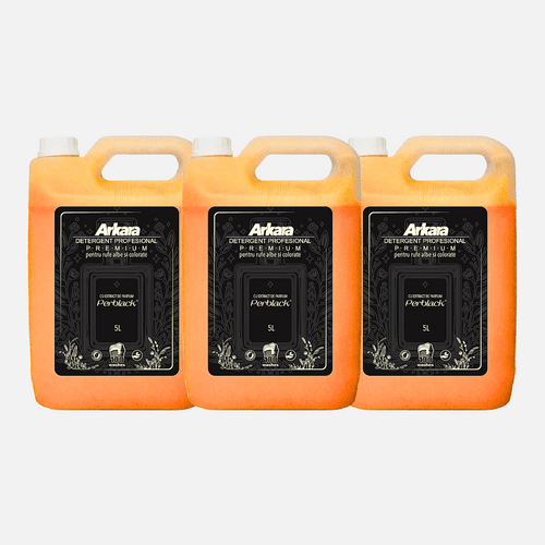 Pachet 3 x 5L Detergent lichid Premium Arkara Perblack pentru rufe albe si colorate