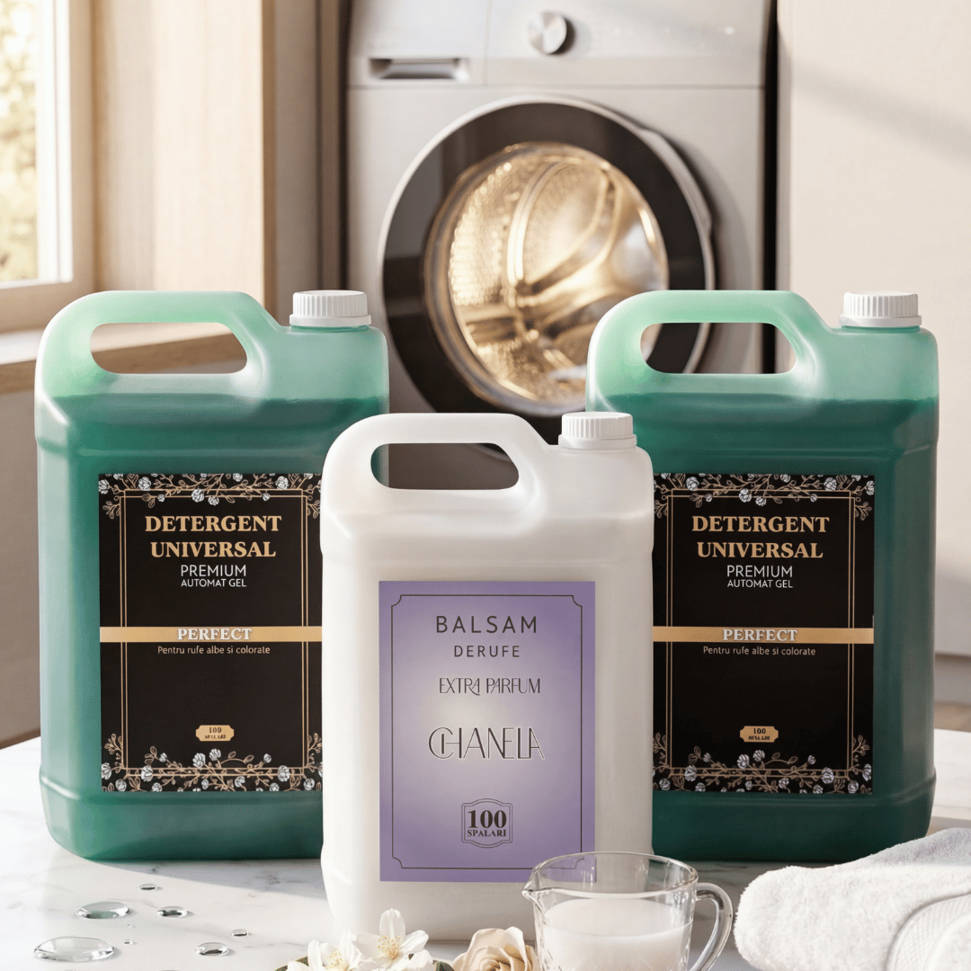 Pachet 2x Detergent Universal Premium Automat Gel- 10L + 1x Balsam
