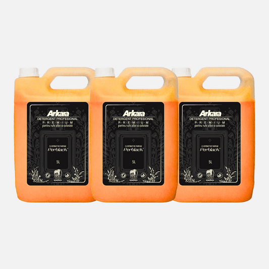 Pachet 3 x 5L Detergent lichid Premium Arkara Perblack pentru rufe albe si colorate